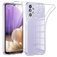 Carica l'immagine nel visualizzatore di Gallery, Phoona Cover per Samsung Galaxy A32 4G Custodia con 2 Pezzi Pellicola Vetro Temperato,Ultra Sottile Trasparente Silicone