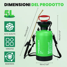 Carica l'immagine nel visualizzatore di Gallery, HYCHIKA Spruzzatore a Pressione 5 Litri, Irroratrice Pompa Nebulizzatore a Pressione, Pompa a Pressione 5 Litri, Ugello 