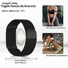 Carica l'immagine nel visualizzatore di Gallery, Braccialetto in Nylon per Braccio/Polpaccio Compatibili con Amazfit Helio Cinturino,Cinturini Sportivi Unisex Compatibil