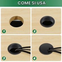 Carica l'immagine nel visualizzatore di Gallery, Bolatus 2 passacavo da scrivania, 60 mm, in plastica, nero, ufficio