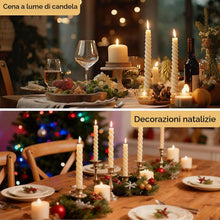 Carica l'immagine nel visualizzatore di Gallery, Candele Finte LED Senza Fiamma 6 Pezzi, 25.5cm Avorio con Telecomando e Timer, Candele Spiralate a Batteria Fiamma oscil
