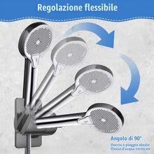 Carica l'immagine nel visualizzatore di Gallery, Supporto Soffione Doccia, Regolabile Ricambio Porta per Doccetta con Angolo Adesivo, Impermeabile Supporto per Doccia Re