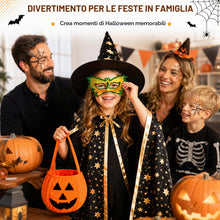 Carica l'immagine nel visualizzatore di Gallery, Costume di Halloween per bambini, mantello da strega con cappello, zucca, borsa per caramelle, mantello da mago con ogge