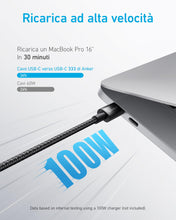 Carica l'immagine nel visualizzatore di Gallery, Anker 100W Cavo USB C, [3m] Cavo USB Type-C, Nylon Resistente, Nero