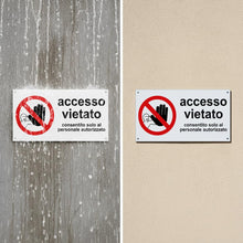 Carica l'immagine nel visualizzatore di Gallery, Pubblimania Accesso Vietato | Consentito solo al Personale Autorizzato - Cartello in alluminio composito 3 mm di spessor