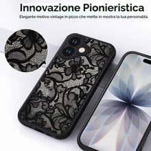 Carica l'immagine nel visualizzatore di Gallery, XTCASE Cover Pizzo Floreale per iPhone 17 Traslucida Opaca, Nero