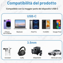 Carica l'immagine nel visualizzatore di Gallery, 2 Pezzi Adattatore USB C A Jack 3,5mm, Cavo Aux Dongle Type C, Con DAC Chip Per Laptop Tablet Smartphone, Convertitore A