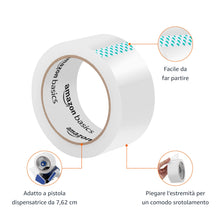 Carica l'immagine nel visualizzatore di Gallery, Amazon Basics Packaging Tape for Shipping, Moving and Storing, 1.88" x 54.6 yds, 12-pack, Translucence Temp