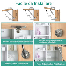Carica l'immagine nel visualizzatore di Gallery, QEIHITYO 4 Pezzi Pistoni per Ante Cucina 100N Ammortizzatori Molle a Gas per Cerniera di Mobili Argento