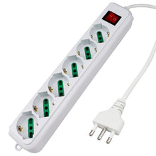 Carica l'immagine nel visualizzatore di Gallery, Extrastar Multipresa Ciabatta Elettrica con 6 Prese Universali ITA 10/16A e Schuko, Interruttore Luminoso, Cavo 3 m con 