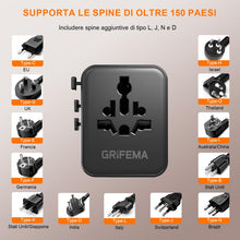 Carica l'immagine nel visualizzatore di Gallery, GRIFEMA Adattatore universale da viaggio 6 in 1