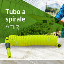 Carica l'immagine nel visualizzatore di Gallery, Amig - Tubo flessibile a spirale - Realizzato in polipropilene - Lunghezza estensibile fino a 7,5 m - Include lancia per