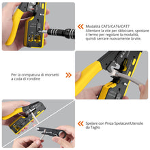Carica l'immagine nel visualizzatore di Gallery, Proster Pinza Crimpatrice RJ45 Professionale Pass Through Multifunzione Spelafili per Cavo Rete per Connettori Strumento