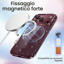 Carica l'immagine nel visualizzatore di Gallery, JETech Cover Glitter Magnetica per iPhone 18 Pro, Ciliegia Scuro