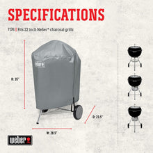 Carica l'immagine nel visualizzatore di Gallery, Weber Custodia per barbecue/per barbecue a carbone da 57 cm, tessuto leggero resistente all'acqua con cinghie di fissagg