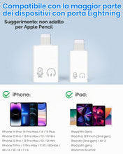 Carica l'immagine nel visualizzatore di Gallery, Adattatore Audio per DJI Mic da USB-C a Lightning/da Lightning a USB-A