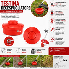 Carica l'immagine nel visualizzatore di Gallery, topolenashop 2 Testine per Decespugliatore Tap And Go Batti e Vai – Filo Tondo 2,4 mm x 2,5 m Premontato – Attacco Femmi