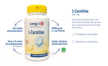 Carica l'immagine nel visualizzatore di Gallery, LongLife® L-Carnitine | Integratore di L-carnitina da 500mg | Derivato aminoacidico | Integratore alimentare | Fino a 2 
