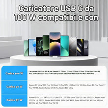 Carica l'immagine nel visualizzatore di Gallery, Caricatore Rapido 100W USB C per Xiaomi 17 17Max 17Pro Poco X8Pro X8ProMax M8Pro F8 Ultra F8Pro, Rapida Ricarica Adattat