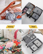 Carica l'immagine nel visualizzatore di Gallery, BillyBath Set di organizer per valigie, 8 in 1, organizer da viaggio, per vestiti, scarpe, cosmetici, colore grigio