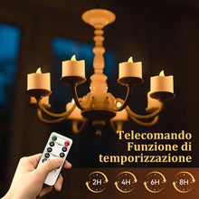 Carica l'immagine nel visualizzatore di Gallery, RaceGT 20 Candele LED con Timer e Telecomando, Candele LED senza Fiamma, Batterie Incluse, 2/4/6/8H Timer, Ideali per Na
