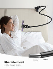 Carica l'immagine nel visualizzatore di Gallery, Lamicall Supporto Cellulare a Collo di Cigno per Letto, [80mm Base a Clip] Rotazione a 360°,con Braccio Flessibile, Port