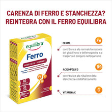 Carica l'immagine nel visualizzatore di Gallery, equilibra Integratori Alimentari, Ferro con Acido Folico + Vitamina C, Integratore a Base di Ferro, per la Normale Funzi
