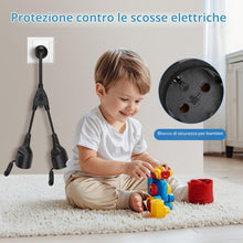 Carica l'immagine nel visualizzatore di Gallery, VINATO Doppia Spina per Presa, 2 in 1 Cavo di Prolunga con Copertura Impermeabile, 16A/ 250V/ Max. 3680W, Doppia Presa c