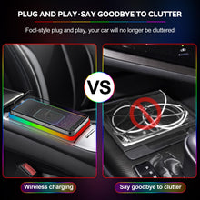 Carica l'immagine nel visualizzatore di Gallery, Tappetino di Ricarica Wireless Auto RGB, 15W Caricabatterie Wireless