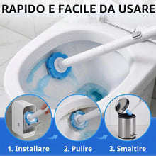 Carica l'immagine nel visualizzatore di Gallery, Scopino WC con 16 Testine di Ricambio in Spugna, Scopettino per Toilette con Supporto da Parete senza Forare, Accessorio per la Pulizia del Bagno, Casa e Hotel