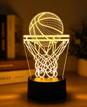 Carica l'immagine nel visualizzatore di Gallery, Lampada da basket 3D Decorativa, Lampada da comodino Camera Intelligente 7 Colori Per Bambini, Luce Notturna LED Decorat
