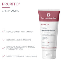 Carica l'immagine nel visualizzatore di Gallery, Dermovitamina - Prurito Crema 200ml - Prurito Localizzato, Pelle Secca