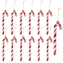 Carica l'immagine nel visualizzatore di Gallery, HERZWILD 12 decorazioni per albero di Natale a forma di bastoncini di zucchero, decorazioni palline natalizie (bianco-rosso)