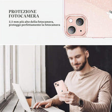 Carica l'immagine nel visualizzatore di Gallery, Cover Compatibile con iphone 13 Custodia Glitter, 2 Pezzi Pellicola Protettiva in Vetro Temperato &amp; 2 Pezzi Pellicola Fo
