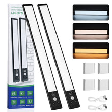 Carica l'immagine nel visualizzatore di Gallery, Luce Led Sottopensile Cucina 40CM, 2200mAh Luce Armadio LED con Sensore di Movimento, Indicatore Batteria, 3 Colori, Dim