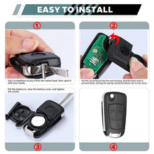 Carica l'immagine nel visualizzatore di Gallery, 2 Tasti Guscio Chiave per Auto Compatibile con O-pel Corsa D Astra H Zafira Tigra Vectra Meriva Vauxhall Insignia Signum