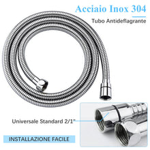 Carica l'immagine nel visualizzatore di Gallery, Vinabo Doccino per Doccia con Tubo 1,5m, Soffione Doccia 5 Getti Cromato