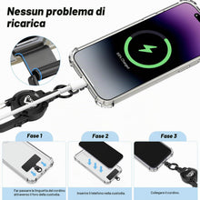 Carica l'immagine nel visualizzatore di Gallery, MoKo Laccetto Antifurto per Telefono con Cavo in Acciaio, Retrattile e Bloccabile, Cinturino Anti Caduta con Tether Tab