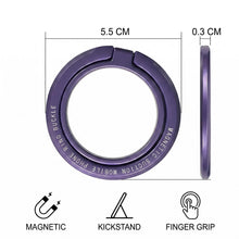 Carica l'immagine nel visualizzatore di Gallery, Anello Magnetico Cellulare in Metallo, Supporto Telefono, Ring Stand 360 Gradi, Design Sottile, per iPhone 17 e Android,