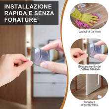 Carica l'immagine nel visualizzatore di Gallery, 8 Pezzi Fermaporta da Pavimento Trasparenti Adesivi, Ferma Porta Invisibili Trasparente Autoadesivi in PVC, Protezioni A
