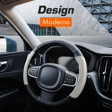 Carica l'immagine nel visualizzatore di Gallery, Upgrade4cars Coprivolante Auto Bianco Nero Finta Pelle Universale 37-38 cm