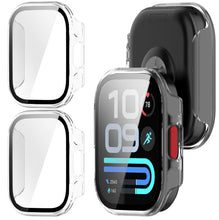 Carica l'immagine nel visualizzatore di Gallery, GIOPUEY Cover Compatibile con Xiaomi Redmi Watch 6 Lite, [2 Pezzi] Pellicola Protettiva Vetro + Cornice in Plastica Rigi