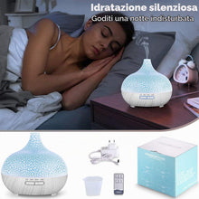 Carica l'immagine nel visualizzatore di Gallery, Diffusore di Oli Essenziali,550ml Diffusore di Aromi,Umidificatore Ambiente Fino a 8 Ore di Lavoro,Diffusore Ambiente Lu
