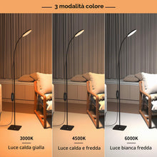 Carica l'immagine nel visualizzatore di Gallery, Mojimdo 160LED Lampada da terra [3 colori e 10 luminosità] Lampada da lettura LED sottile da terra, luce a collo d'oca f