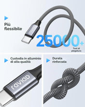 Carica l'immagine nel visualizzatore di Gallery, RAVIAD 100W Cavo USB C USB C [2Pezzi 1M] Cavo USB Type-C 5A Ricarica Rapida