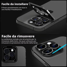 Carica l'immagine nel visualizzatore di Gallery, imluckies Pellicola Fotocamera per iPhone 15 Pro/iPhone 15 Pro Max, 9H Vetro Temperato &amp; Anello Individuale in Metallo A