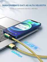 Carica l'immagine nel visualizzatore di Gallery, Cavo iPhone [2 Metri 3Pezzi] Filo Caricatore iPhone Carica Rapida Cavo Lightning USB Angolo Retto Certificato MFi Lungo 