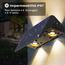 Carica l'immagine nel visualizzatore di Gallery, Lampada Solare da Esterno di 4 Pezzi Alto e Basso Luci Solari Esterno Energia Bianco Caldo Illuminazione per Esterni 100