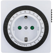 Carica l'immagine nel visualizzatore di Gallery, UNITEC Timer giornaliero meccanico per interni IP20 attraente forma quadrata analogica bianca 15 minuti di distanza rego