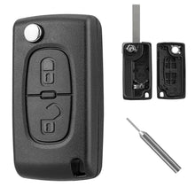 Carica l'immagine nel visualizzatore di Gallery, 2 Tasti Guscio Chiave Auto per Citroen Peugeot CE0536 207 307 308 407 607 806 Partner Citroen C2 C3 C4 C5 C6 Telecomando